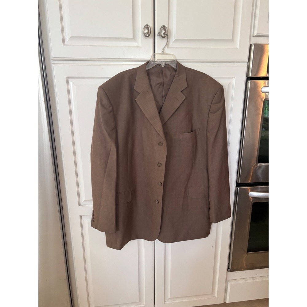 Zandello Le Collezioni Mens Brown 4 Button Blazer Sport Coat Jacket 52R